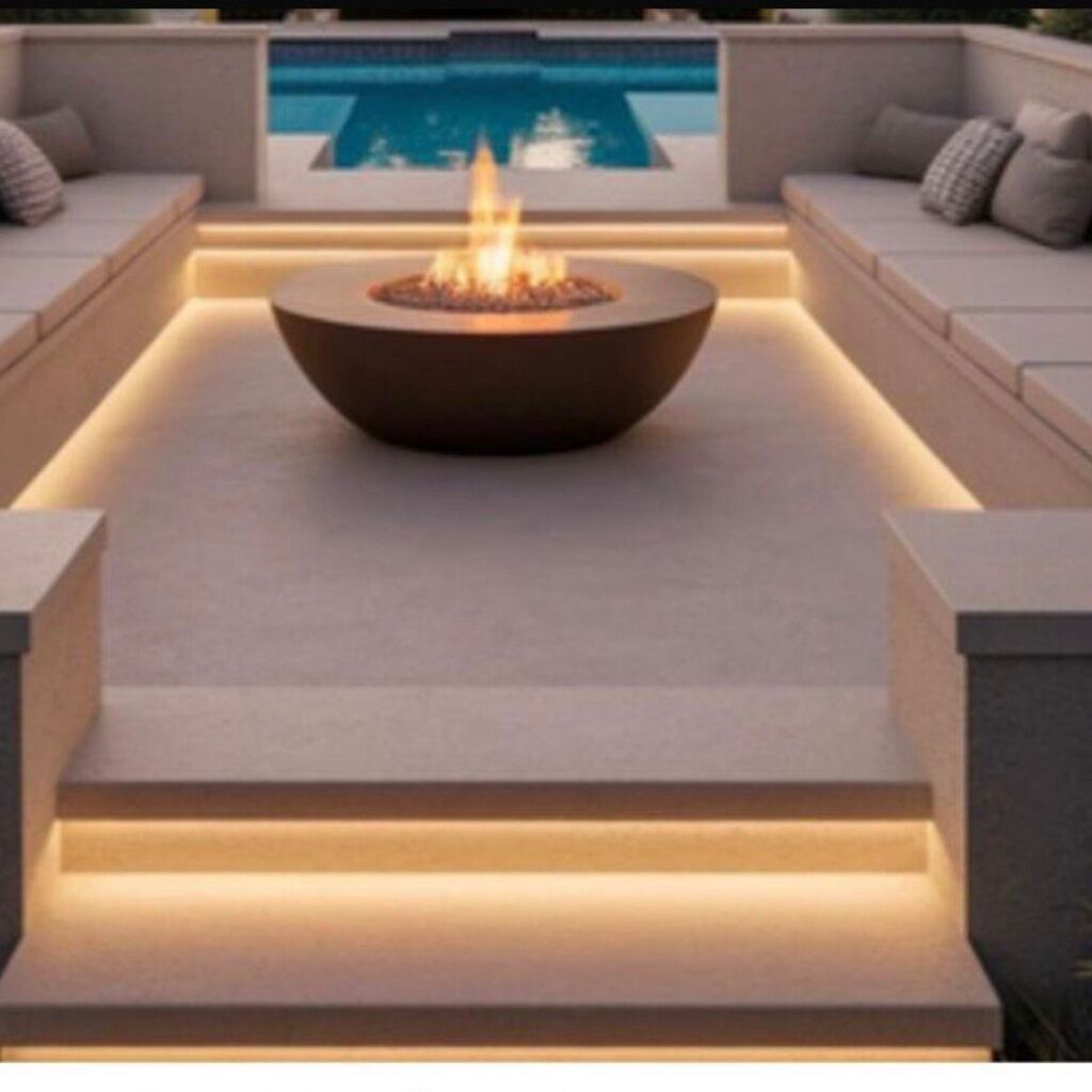 Round Outdoor Gas Firepit
